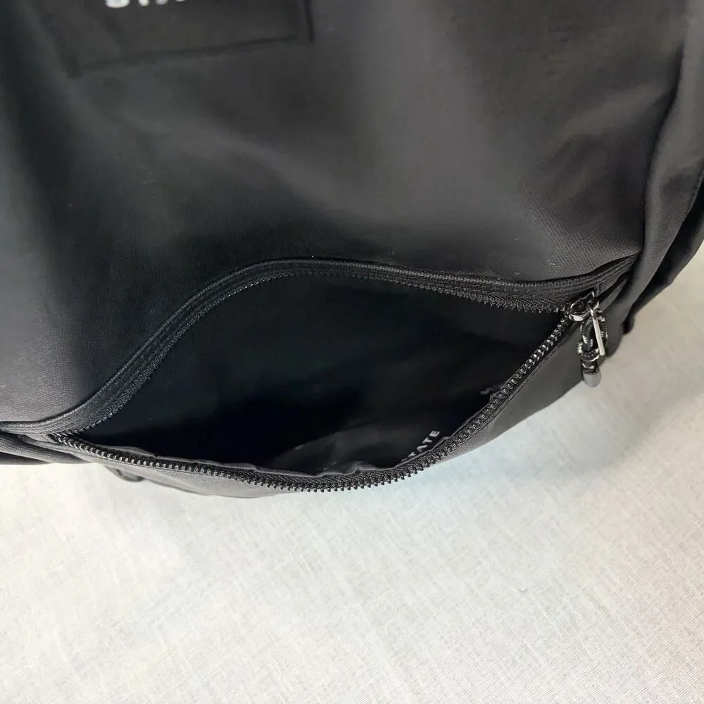 STATE Black Brand Laptop Double Pocket Backpack Datadog Branding 16” x 14” EUC